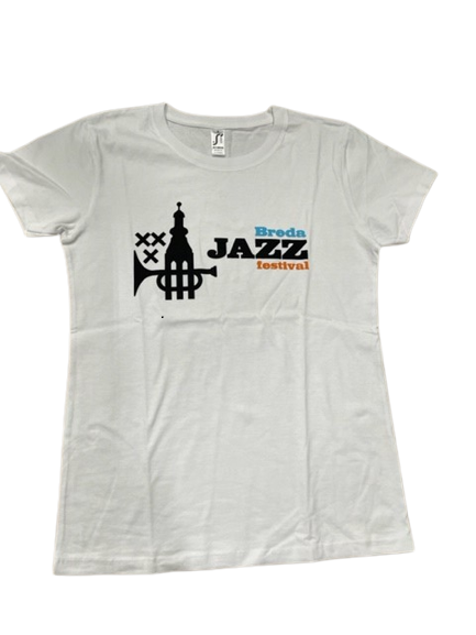T-shirt Jazz Festival wit dames maat L