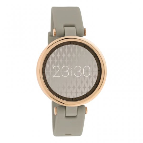 Q00402 Rosé Gouden horloge met taupe rubber band €109.95