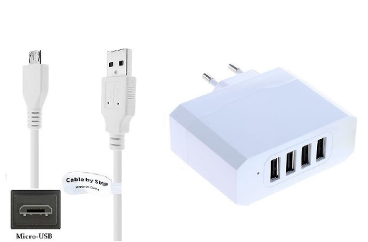 1x Oplader Micro USB voor 4 koptelefoons