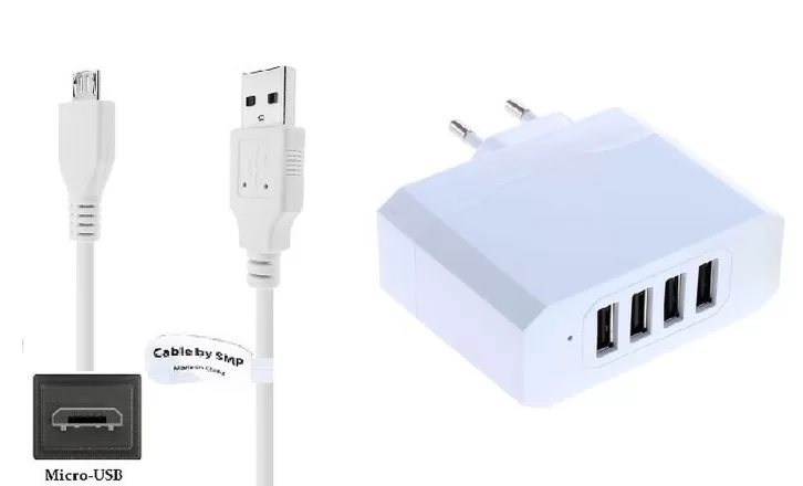 1x Oplader Micro USB voor 4 koptelefoons