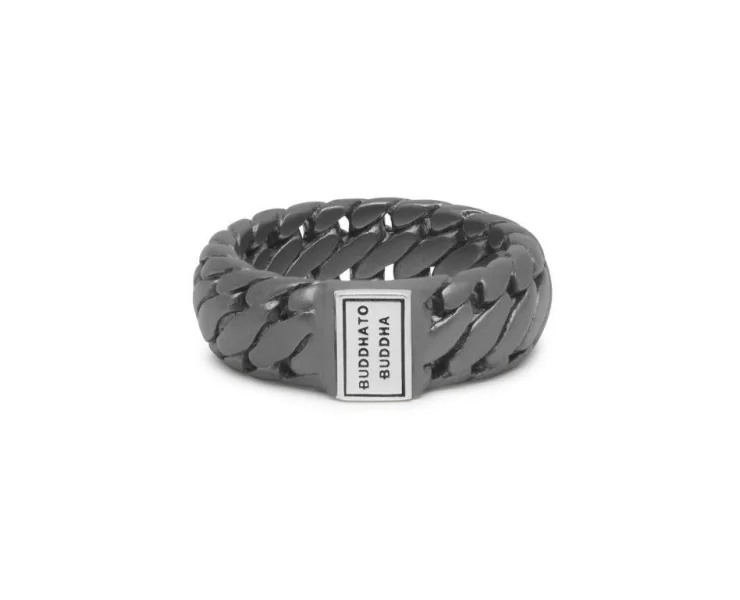 Ben small black rhodium Ring